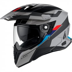 Casco Adventure Airoh Commander Boost Bianco Blu Lucido - EuroBikes